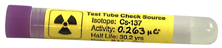 Radioactive tube check sources