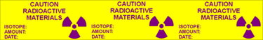 Caution Radioactive Material - Isotope, Amount, Date