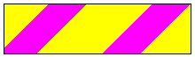 radiation warning tape with magenta and yellow stripes