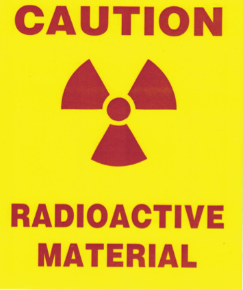 Caution radioactive materials lable
